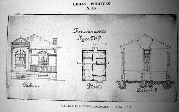 6 - Fachada, planta e corte de Casa Tipo Nº 2 (1924/1925).